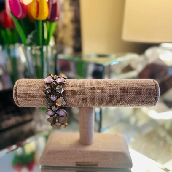 Chloe + Isabel Modern Purple and Brushed Gold-Tone Geometric Bracelet - Picture 9 of 9